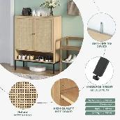 Brand New 39.5' 2-Door Rattan Shoe Storage Cabinet Special $149 - Photo 9