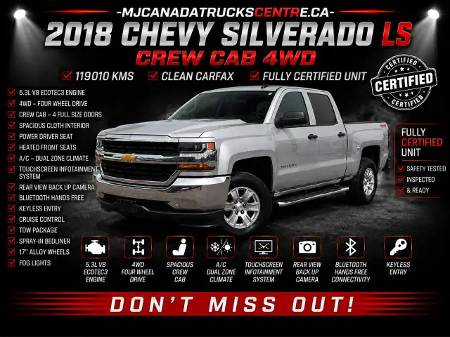 2018 Chevrolet Silverado 1500 LS Crew Cab 4WD - More GM Trucks @