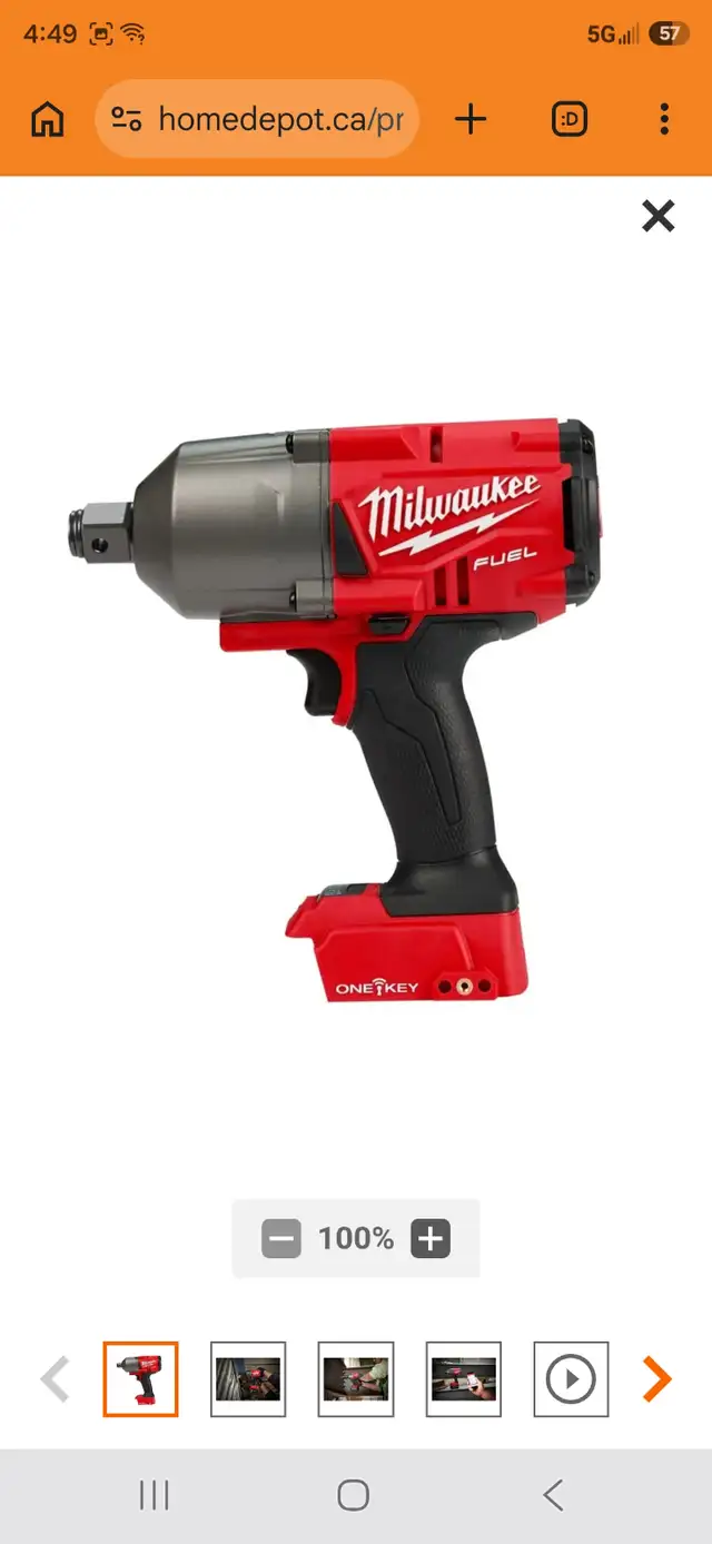 Milwaukee M18 FUEL ONE-KEY 18V Li-Ion 3/4 in High-Torque Impact
