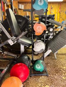 Weighted ball set with rack