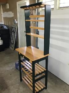 WINE RACK HUTCH, SOLID BEECHWOOD