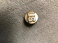 Vintage US Army Collar Insignia Pin. Brass with Patina
