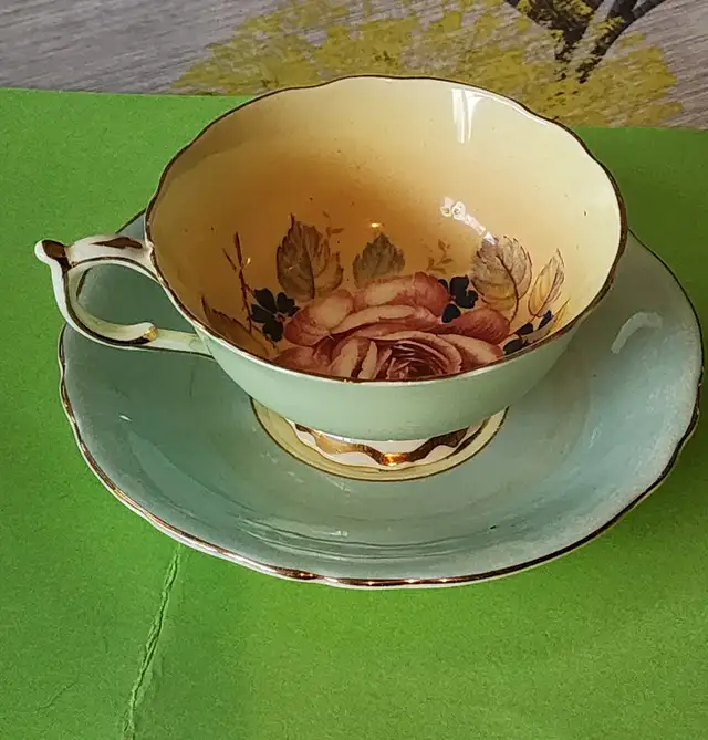 Rare Paragon H.M. Queen and H.M. Queen Mary tea cup.and saucer
