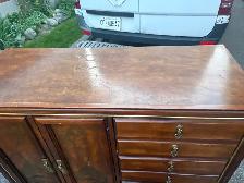 Free delivery antique Vintage Wooden Cabinet with  Crane Design - Photo 7
