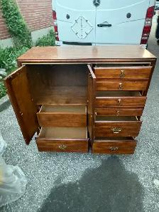 Free delivery antique Vintage Wooden Cabinet with  Crane Design - Photo 9