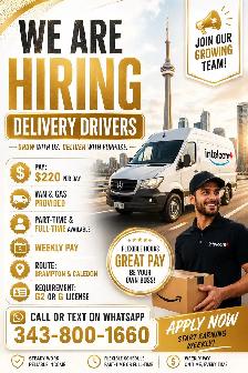 Hiring delivery drivers for intelcom
