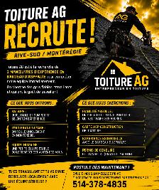 Manœuvre toiture recherché – Rive-Sud de Montréal