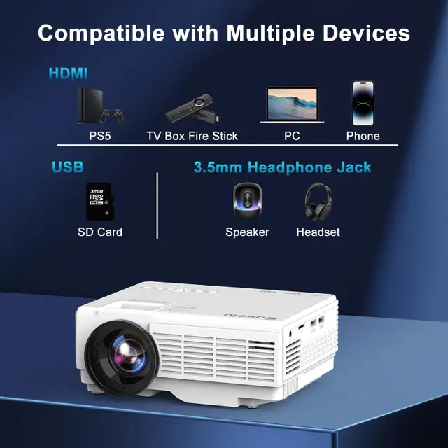 Mini Projector with Projector Screen
