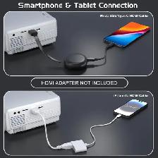 Mini Projector with Projector Screen - Photo 2