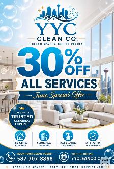 YYC CLEAN CO 30% OFF MAY SERVICE.