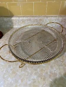 Glass Serving platter on pedestal