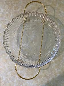 Glass Serving platter on pedestal - Photo 4