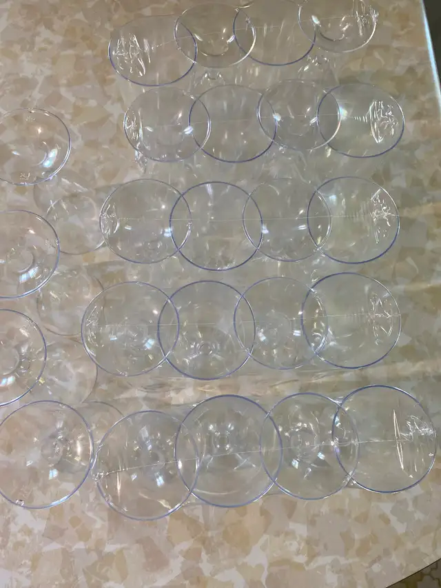 Disposable plastic wine glasses