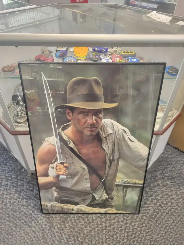 Indiana Jones Movie Sized Portrait Framed Glass 24' x 36'