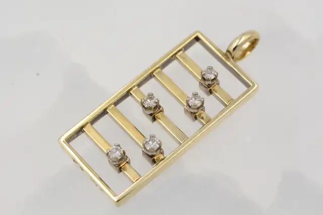 10K DIAMOND ABACUS PENDANT