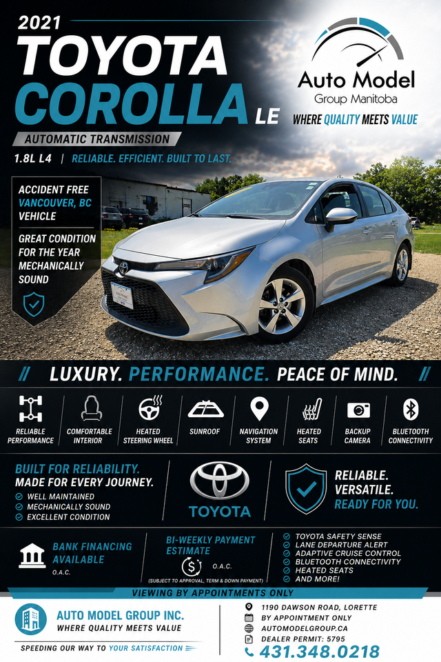 2021 Toyota Corolla LE /ACCIDENT FREE/BC UNIT/ALLOY WHEELS/