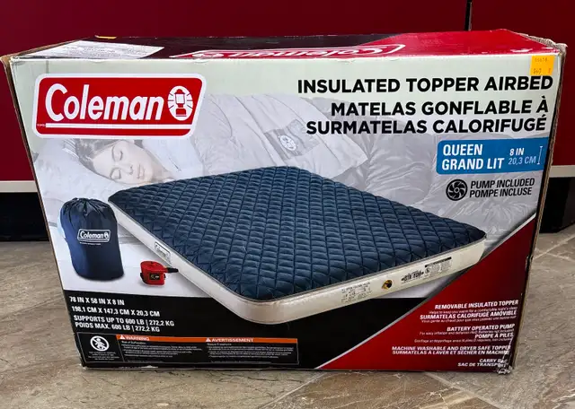 NEW 8' Coleman Inflatable Mattress with Topper & Air Pump