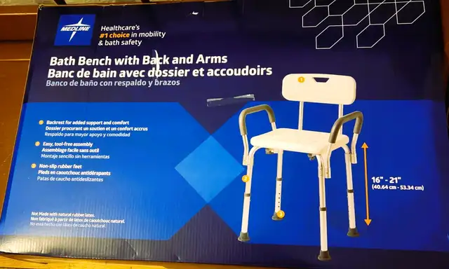 Shower/Bath Seat wIth Arms & Backrest Brand-new