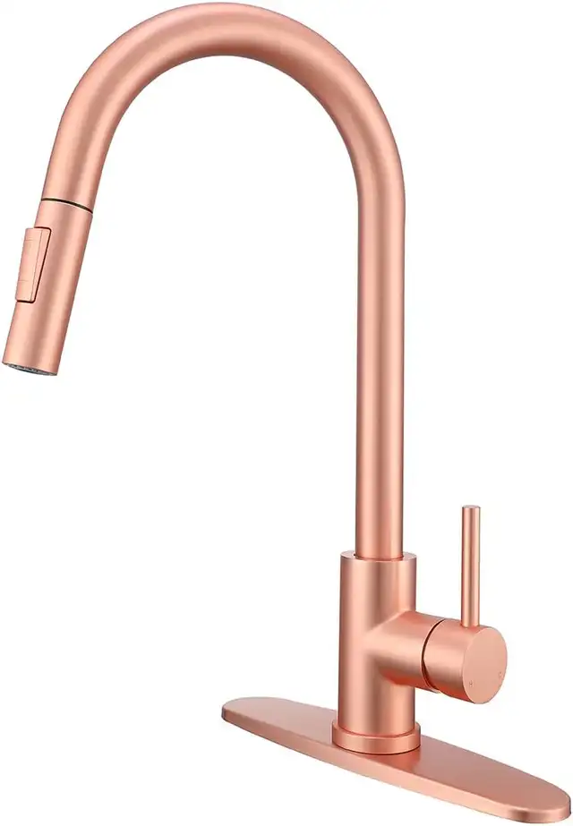 Brand New Copper Rose Gold Pull Out Kitchen Faucet For Sale