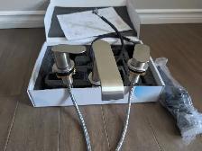 Brand New Brushed Nickel Bathroom Waterfall Faucet For Sale - Photo 4