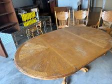 Free delivery used Oak Dining Table with 6 Chairs - Photo 10