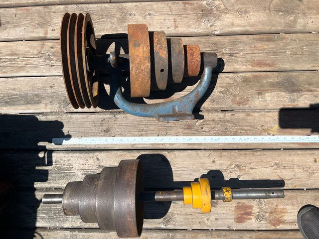 1883 W.F. & J. Barnes step pulleys, drill press parts