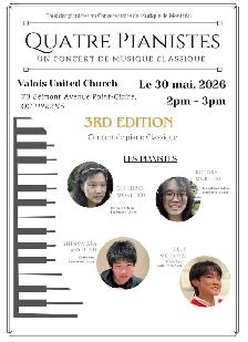 Tomorrow! Free classic piano charity concert in west island!