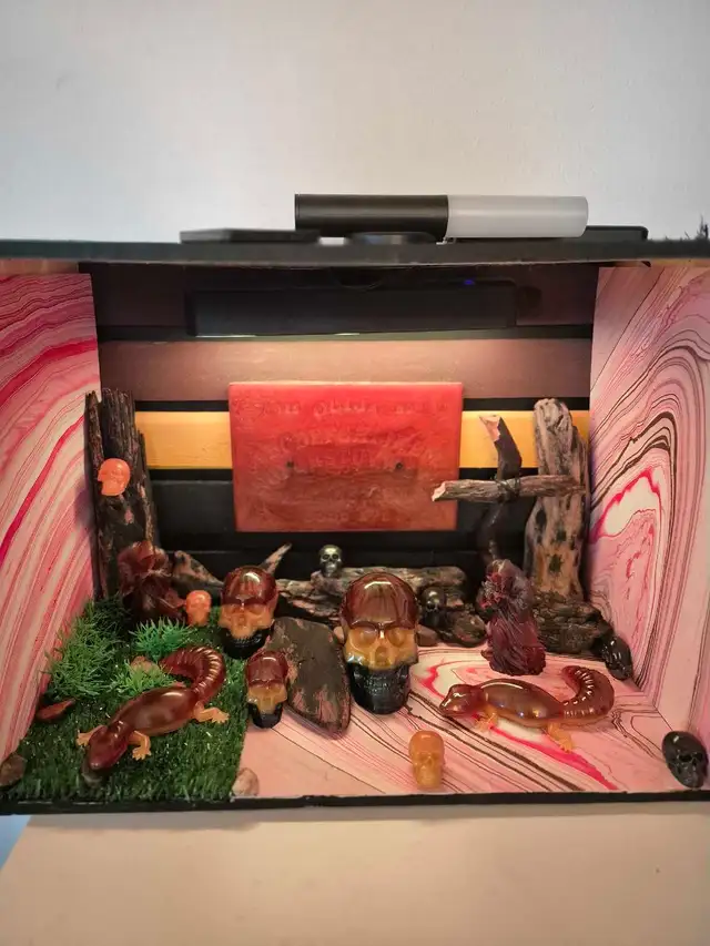 Ouija and skull display