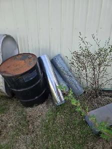 Free oil burning furnace and drum