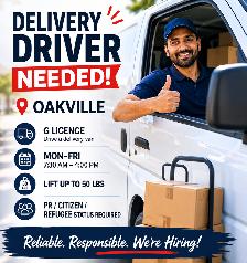 Delivery Driver (G licence)– Oakville