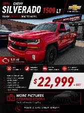 2016 CHEVROLET SILVERADO 1500 LT Z71 – 5.3L V8 – 4X4
