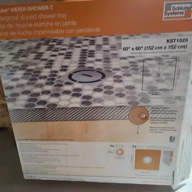 Brand New Schluter kerdi Waterproof sloped shower tray