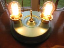 VINTAGE ANTIQUE FLUSH MOUNT CEILING TWIN LIGHT FIXTURE - Photo 4