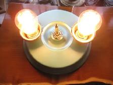 VINTAGE ANTIQUE FLUSH MOUNT CEILING TWIN LIGHT FIXTURE - Photo 5