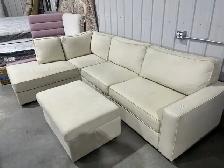 Fabric Sectional with Storage Ottoman - display