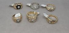 10k Gold Men's Rings with Diamonds, Onyx 6 Available