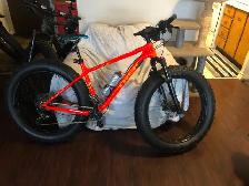 STOLEN FAT BIKE. TREK FARLEY 7. ORANGE IN COLOUR IN BURLINGTON
