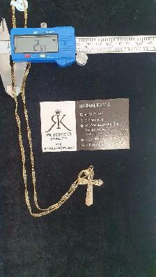 14k yellow gold chain with Cross # 408_15 - Photo 7