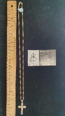 14k yellow gold chain with Cross # 408_15 - Photo 8