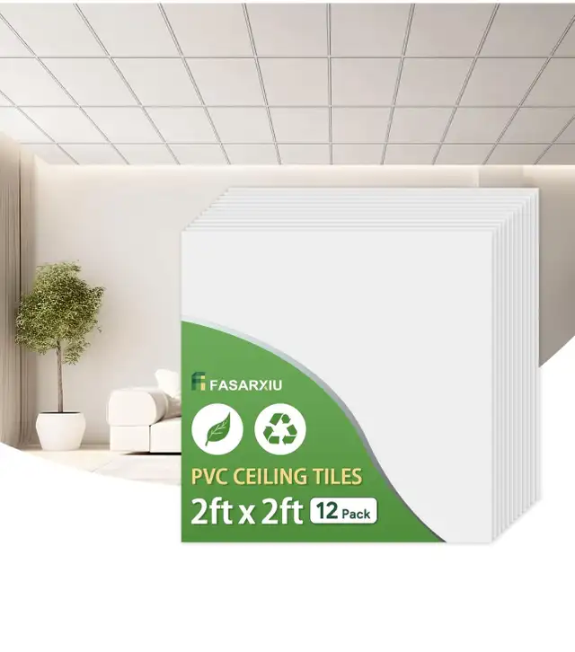 2ft x 2ft Smooth White Ceiling Tiles for Suspended Ceiling,