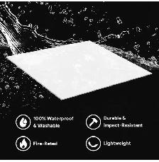 2ft x 2ft Smooth White Ceiling Tiles for Suspended Ceiling, - Photo 3