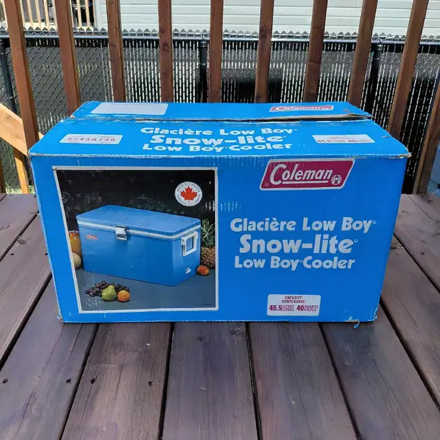 Glacière Coleman vintage avec sa boîte originale