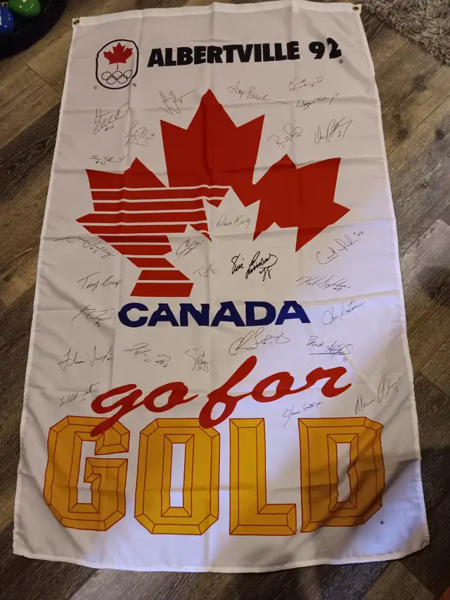 1992 Canada National Hockey Team Albertville Olympics Banner