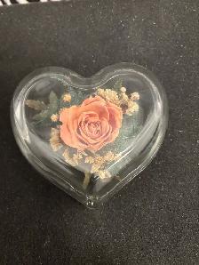 Freeze-Dried Rose in Glass Heart $25 - Photo 2