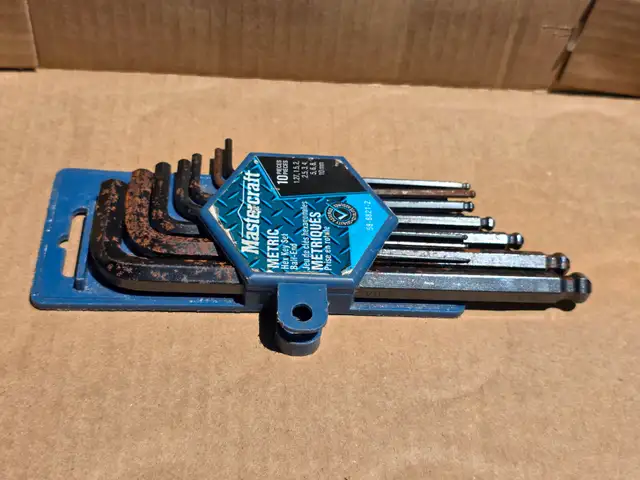 10 Pc. Mastercraft Allen Key Set With Plastic Holder/Case