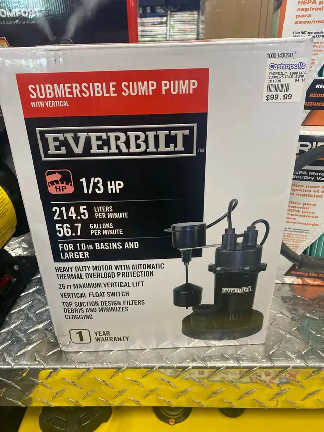 Everbilt 1000143220 Submersible Pump @ Cashopolis!!