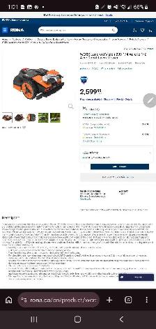 WORX Landroid Vision 20V Robot Lawn Mower