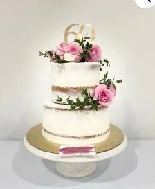 Pink flowers wedding Cakes - Photo 2