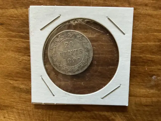 Rare 1890 CANADIAN 20 Cents Silver Coin !