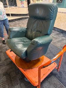 Free leather rocker chair and ottoman (need some work with mech)